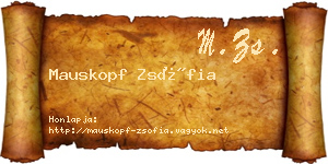 Mauskopf Zsófia névjegykártya